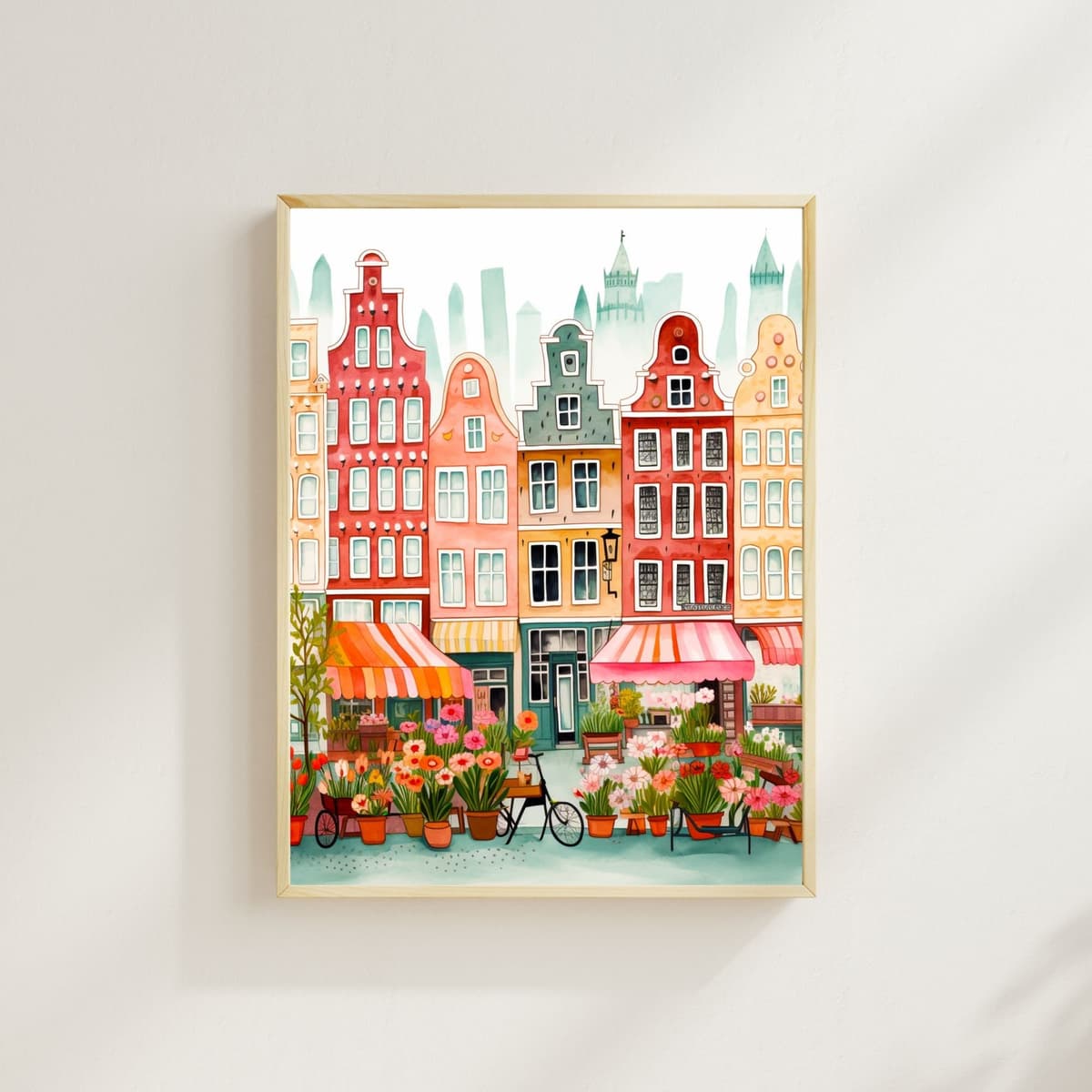 Amsterdam Flower Market Bloom watercolor art print