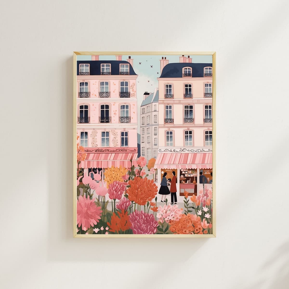 Paris Flower Market Vibrance watercolor art print