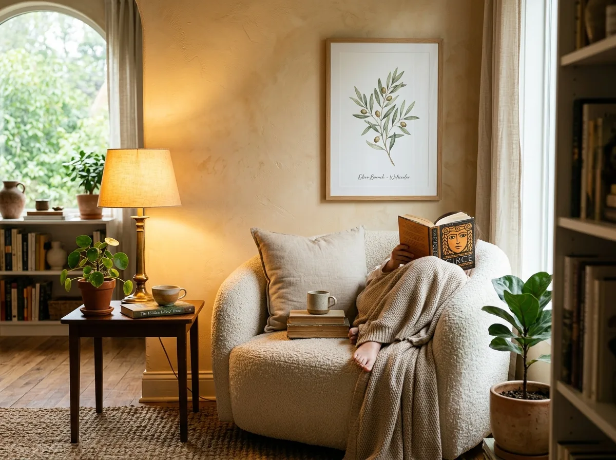 Belula artwork displayed in a Cozy Reading Nook